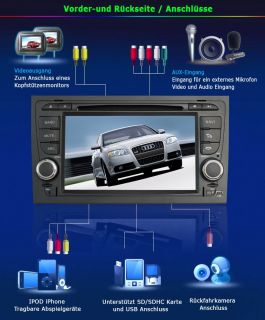 Autoradio DVD GPS NAVI USB Bluetooth für Audi A4 S4 RS4 8E 8F B9 B7
