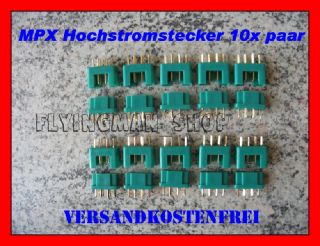 MPX Multiplex grün Hochstrom Stecker + Buchsen 10 Paar  20 Stück