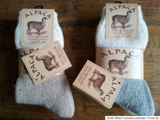 Paar dicke Alpakasocken Stricksocken Alpaka Socken 100 % Alpaka
