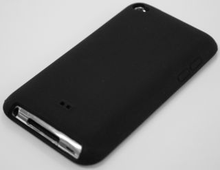 iPod Touch 4 4G Silikon Gummi Tasche Schwarz Case Hülle + Schutzfolie