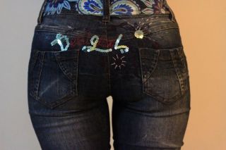 Neuf!! 2011 DESIGUAL FLORES WAIST Jeans Pants Hose Gr 38 42