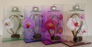 Kerzenstaender Teelichthalter Orchidee Kerzenhalter Glas Dekoration