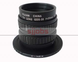 CCTV 35mm f/1.7 Lens + C Mount Adapter For Sony NEX 3 C3 NEX 5 5N