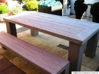 Gartentisch Holz Esstisch Bauholz Tisch geoelt Herstellung jeder