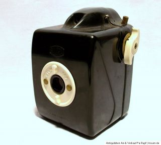 Alte Bakelit Kamera Bilora Boy schwarz um 1950 Dachbodenfund