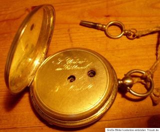 Alte defekte Silber Schlüssel Taschenuhr , schönes Ziffernblatt