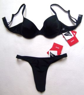 Neu ESPRIT Bikini Set String Badeanzug Gr. 36C schwarz Tanga