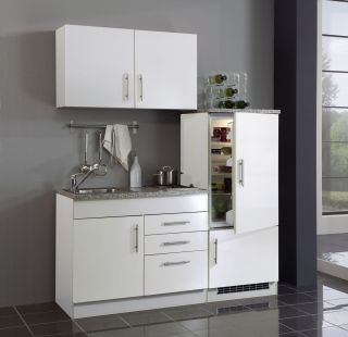 Singleküche mit Kühlschrank Miniküche 160cm weiß (909.6513)