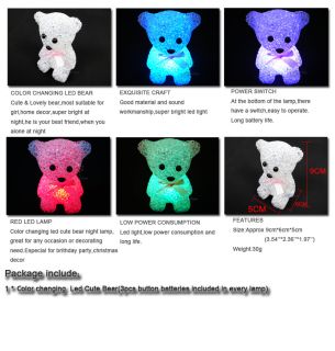 Color Changing Led Bear Lamp Night Light Cute Bear Party light