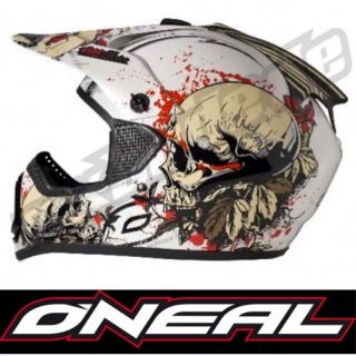 Oneal 909 Bones Motocross Helm XS + Brille Enduro Smith