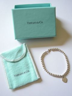 Feines wunderschönes Tiffany&Co Armband aus Silberperlen mit Herz