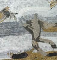 Wildes Pferd Mosaik Fliesen Mosaico Naturstein Rosone