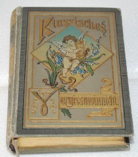L943/ Buch m. Tagessprüchen klassisches Vergissmeinnicht  um 1910