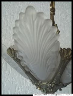 Deckenlampe art deco um 1920  1940 6 x Einsteckglas Chrom Lampe