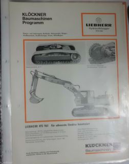 Baumaschinen Programm Liebherr Hydraulikbagger RTS 961 Prospekt