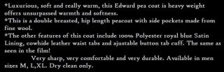 Edward Cullen Pea Coat Twilight Jacket Costume W/ GIFT