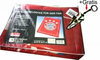 FCB Bayern München 4 Sterne Decke Velourdecke Kuscheldecke+Gratis DE