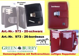 Greenburry Damengeldbörse 973 bordeaux + schwarz Schlosskombibörse