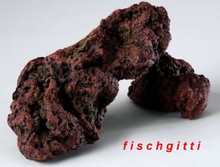 Aquarium Deko Lavastein Kunststein Lochstein rot braun 20cm Lava Fels