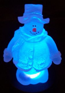 Schneemann Figur beleuchtet versch. Farben Neu Schnee