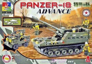 Army Panzer 18 Tank & Truck Building Block fit lego