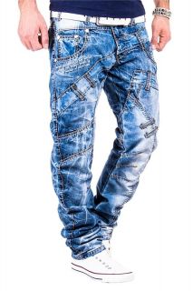 KOSMO LUPO Jeans Double Cargo Style Herren Hose Blau Clubwear W29 W38