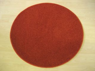 2302 runder Teppich orange Kräuselvelours rund 100 cm