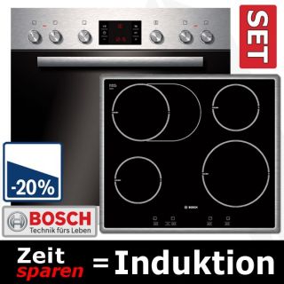 Bosch Herdset Einbauherd + Kochfeld Induktion HND310P50