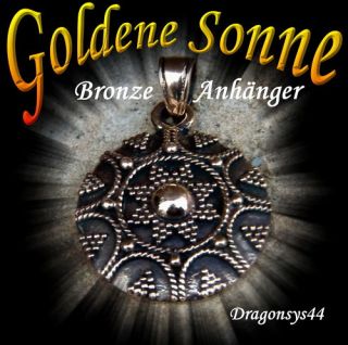 Bronze Anhänger GOLDENE SONNE Mittelalter Intuition
