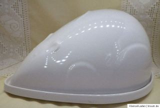 große Käseglocke Keramik weiß Maus L25,5cm
