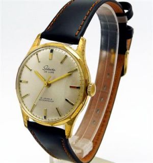 Herrenuhr Selecta de luxe Handaufzug 60er Uhr Vergoldet