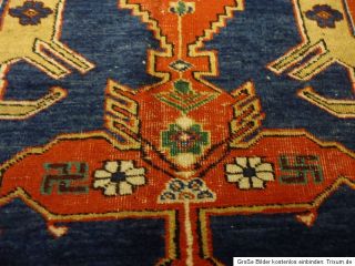 Antiker alter SCHILDKASAK Muster Kazak ?? TEPPICH Old Rug Carpet