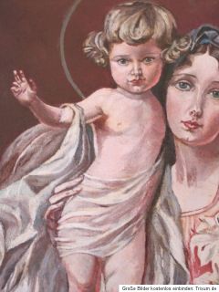 Kubasta „Maria mit Jesus Kind“ Öl auf Leinwand, signiert, ca