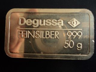 Degussa Silberbarren Feinsilber 999 50 g