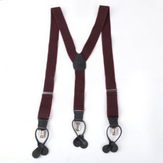 Black Stripes Leather Suspenders for Teens Bronze Toned