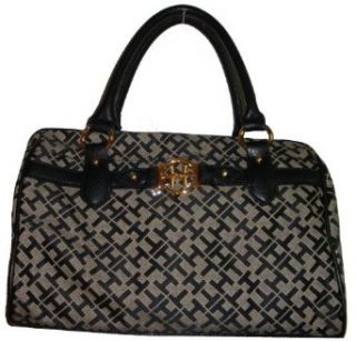 Womens Tommy Hilfiger Satchel Style Handbag (Black Alpaca