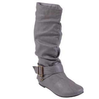Glaze by Adi Slouchy Flat Boot with Side Buckle: Shoes
