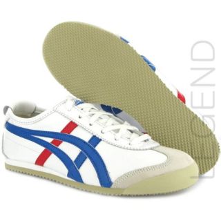  Onitsuka Tiger Mexico 66 White Blue Leather Womens Trainers Shoes