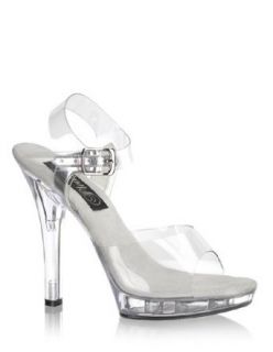 Clear 5 Inch High Heel Sexy Pageant Sandal   10 Clothing
