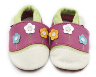 Leather Soft sole Infant Baby Shoes 6 12 m Three plum flower M: Shoes