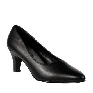 Inch Trendy High Heel Shoe Block Heel Classic Pump Black Poly: Shoes
