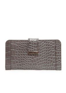 Mango Womens Touch   Croc Embossed Wallet, Grey, 99