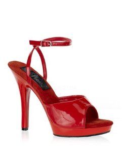 Red Patent Ankle Wrap Platform Sandal   11: Shoes