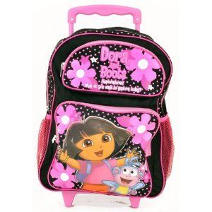 : Dora the Explorer Black Exploradores Large Rolling Backpack: Shoes