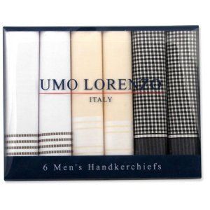 Mens Fancy Cotton Handkerchief 6 Pack by Umo Lorenzo in