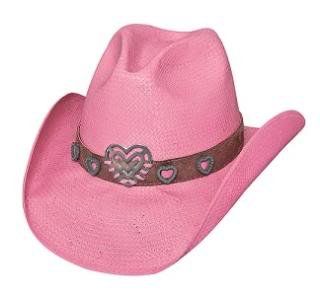 Bullhide Heart Attack Pink Straw Western Hat with Heart