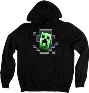 Minecraft Creeper Inside Men Black Hoodie: Clothing