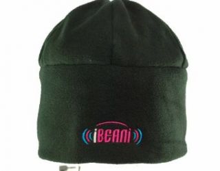 iBEANi Fleece Logo Beanie with Headphones Black: Clothing
