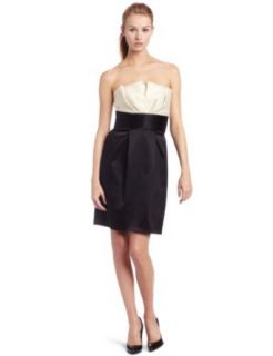 Maxandcleo Womens Strapless Hepburn Dress, Black/Ecru, 14: Clothing