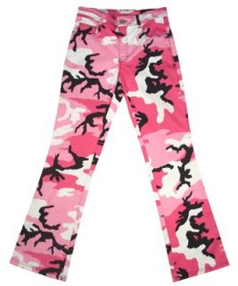 Womens Pink Camo Stretch Flare Pants   15 Clothing